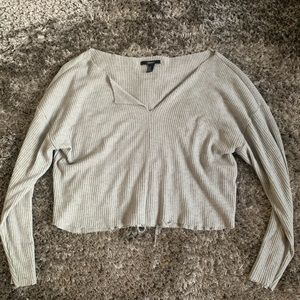 Forever 21 ribbed gray long sleeve, size Medium